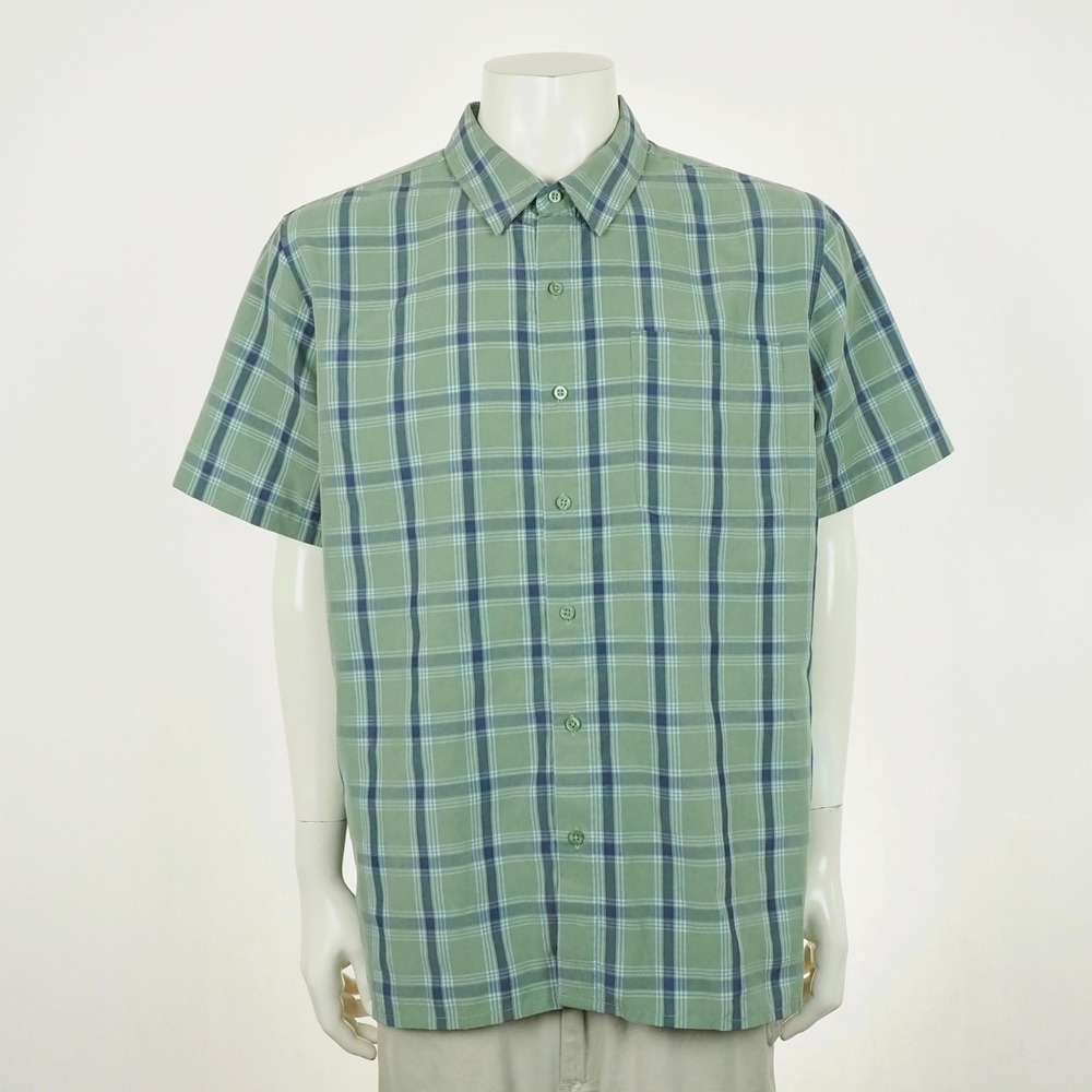 New Marmot Eldridge Button Down Shirt Mens XL Green Plaid Outdoor Hiking Tech